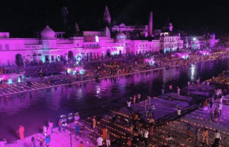 Ayodhya Ram Mandir Night View Photo | HD Wallpaper Download